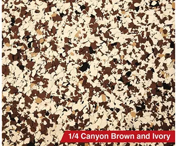 1/4" Canyon Brown and Ivory flake blend sample