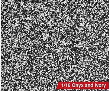 1/16" Onyx and Ivory flake blend sample